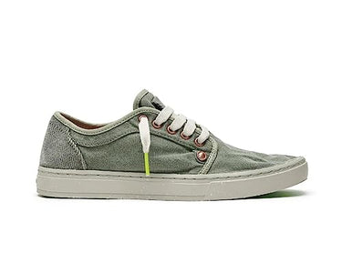 Satorisan - Casual Sneakers for Men and Women - Heisei Gaia Terra.2 - Vintage Textile Sports Shoes Comfortable, Sustainable, and Durable - Color Psychadelic Khaki - on Sale